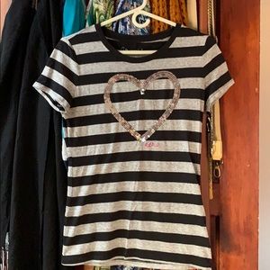 Aero short sleeve T-shirt black with gray stripe